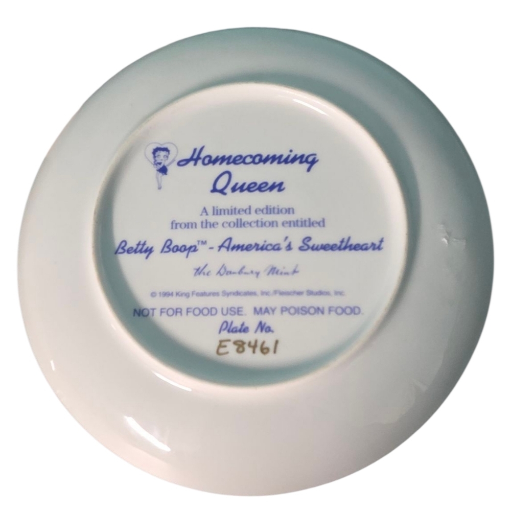 Betty Boop - Vintage Set of 2 Collector's Plates 'America's Sweetheart' E8461 - Picture 6 of 6